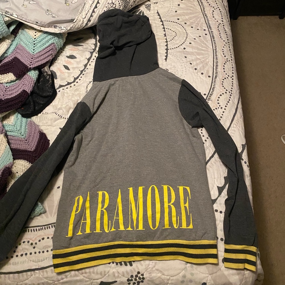 Rare Paramore Zip up hoodie bumblebee yellow gray